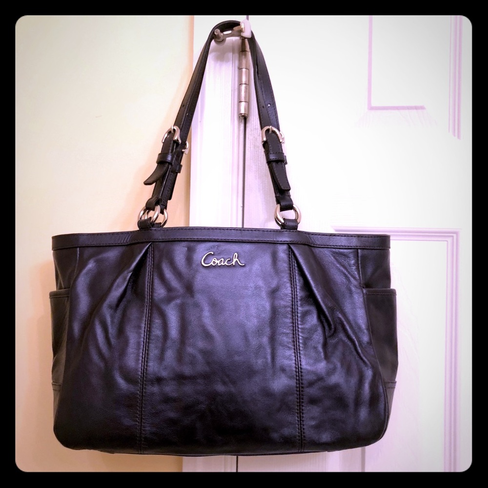 COACH blue leather purse